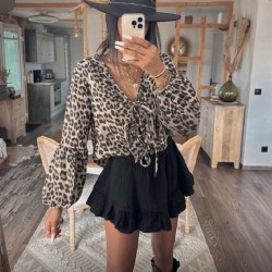 Blouse gaz de coton leopard LAURENE