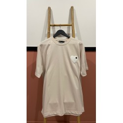 TSHIRT BEIGE COEUR BLANC