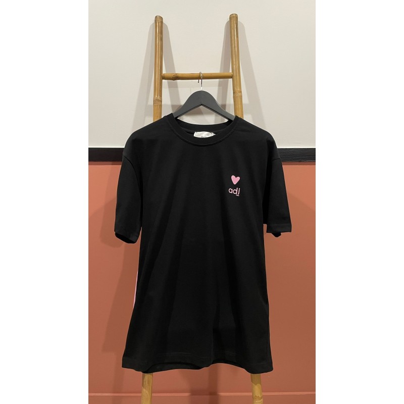 TSHIRT NOIR COEUR ROSE TSHIRT NOIR COEUR ROSE