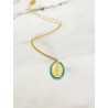 Collier en acier inoxydable ajustable Vierge Perles