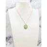 Collier en acier inoxydable ajustable Vierge Perles