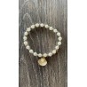 Bracelet en acier inoxydable élastique perles coquillages