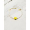 Bracelet en acier inoxydable ajustable Perles Citron