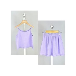 Ensemble en gaze de coton pour fille Lilas