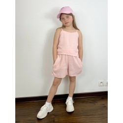 Ensemble en gaze de coton pour fille Lilas