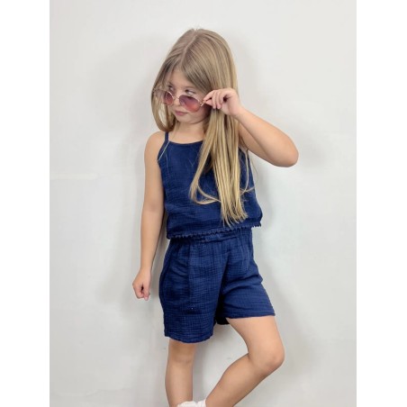 Ensemble en gaze de coton pour fille Marine