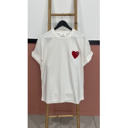 TSHIRT BLANC COEUR ROUGE
