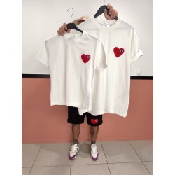 TSHIRT BLANC COEUR ROUGE