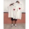 TSHIRT BLANC COEUR ROUGE