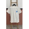 TSHIRT BLANC COEUR BLEU