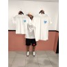 TSHIRT BLANC COEUR BLEUENFANT